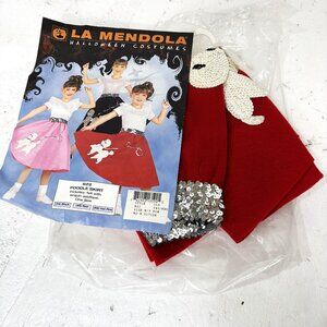 50’s Red  Poodle Felt Skirt Childs New Old Stock La Mendola  NWT